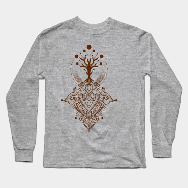 Mandala Tree Long Sleeve T-Shirt by Fabio Galuppi Ink